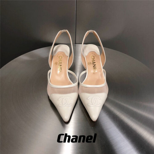 High Quality Luxury Chanel Mesh Pointed Toe Cat Heels product detail