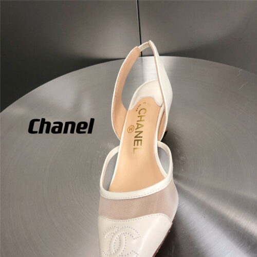 High Quality Luxury Chanel Mesh Pointed Toe Cat Heels product detail