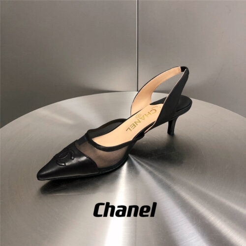 High Quality Luxury Chanel Mesh Pointed Toe Cat Heels – Style 68358 product detail