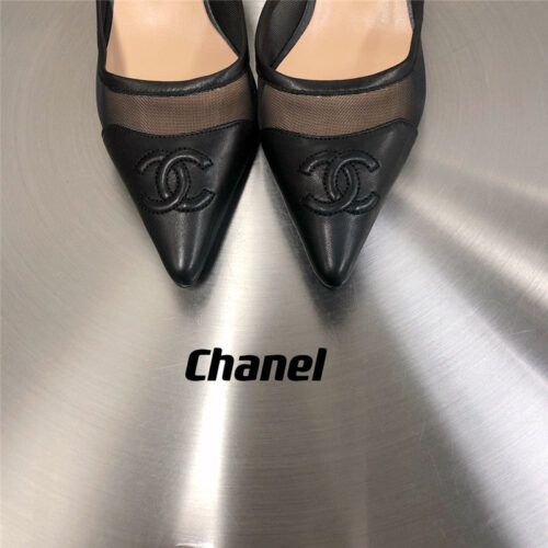 High Quality Luxury Chanel Mesh Pointed Toe Cat Heels – Style 68358 product detail