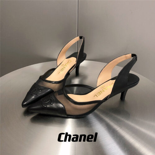 High Quality Luxury Chanel Mesh Pointed Toe Cat Heels – Style 68358 alternate view