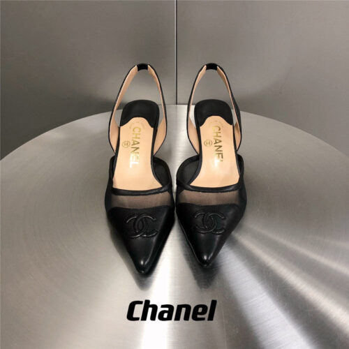 High Quality Luxury Chanel Mesh Pointed Toe Cat Heels – Style 68358 product detail