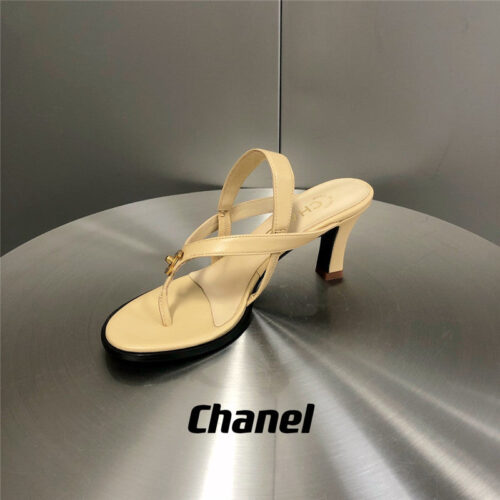 High Quality Luxury Chanel Classic High Heel Flip Flops – Style 21670 product detail
