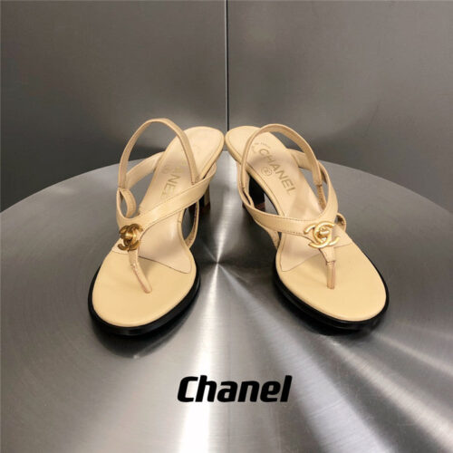 High Quality Luxury Chanel Classic High Heel Flip Flops – Style 21670 product detail