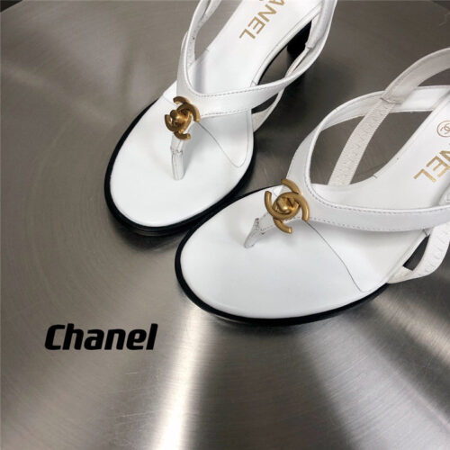 High Quality Luxury Chanel Classic High Heel Flip Flops product detail
