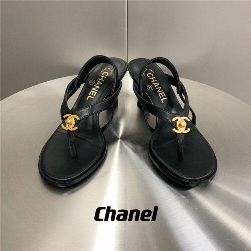 High Quality Luxury Chanel Classic High Heel Flip Flops – Style 18278 product detail