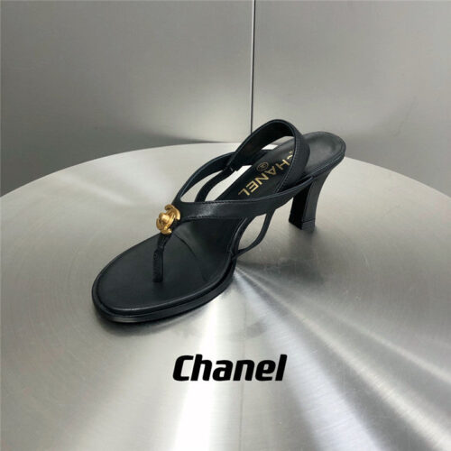 High Quality Luxury Chanel Classic High Heel Flip Flops – Style 18278 product detail
