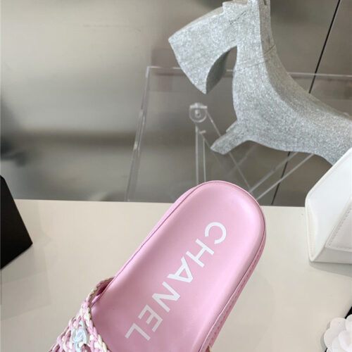 High Quality Luxury Chanel Woven Slippers – Style 22086 product detail