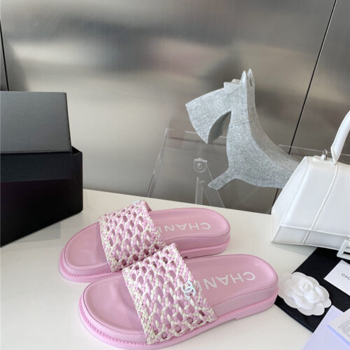 High Quality Luxury Chanel Woven Slippers – Style 22086 alternate view