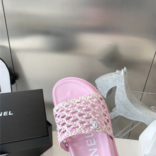 High Quality Luxury Chanel Woven Slippers – Style 22086 product detail