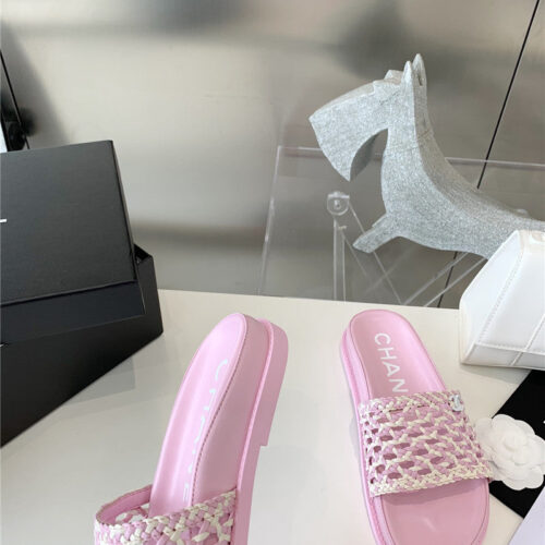High Quality Luxury Chanel Woven Slippers – Style 22086 product detail