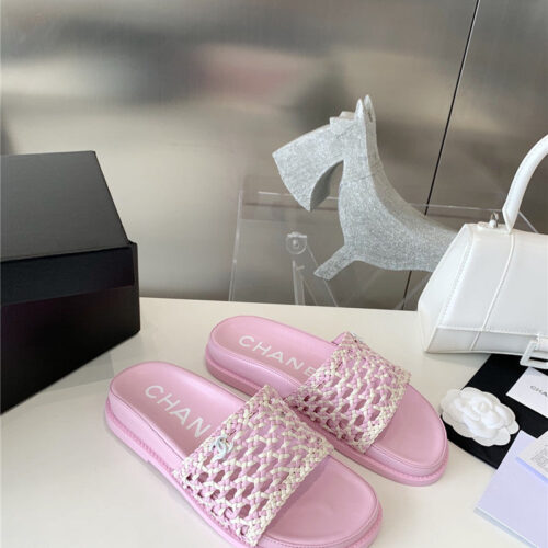High Quality Luxury Chanel Woven Slippers – Style 22086