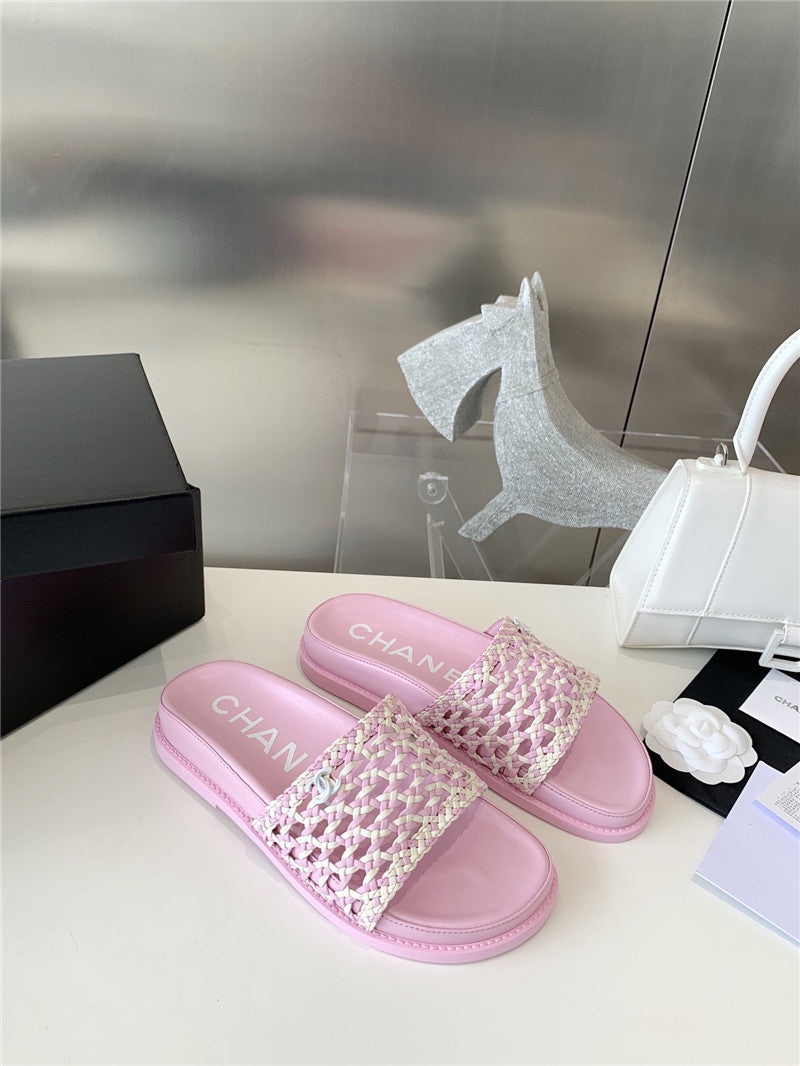 High Quality Luxury Chanel Woven Slippers – Style 22086