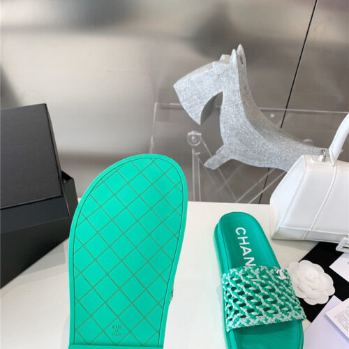 High Quality Luxury Chanel Woven Slippers – Style 54854 product detail