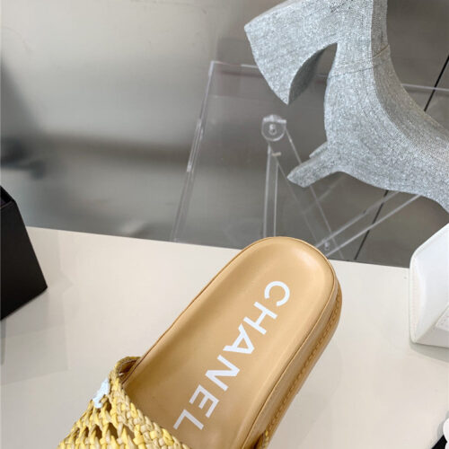 High Quality Luxury Chanel Woven Slippers – Style 87622 product detail