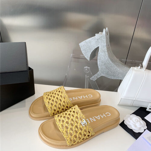High Quality Luxury Chanel Woven Slippers – Style 87622 alternate view
