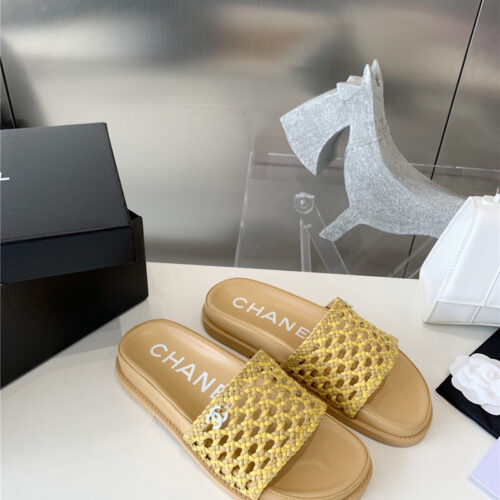 High Quality Luxury Chanel Woven Slippers – Style 87622
