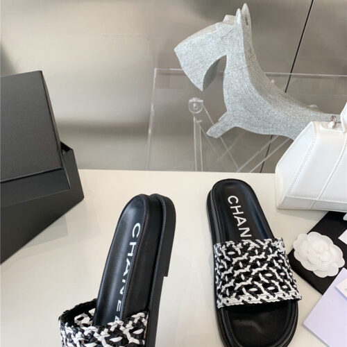 High Quality Luxury Chanel Woven Slippers product detail