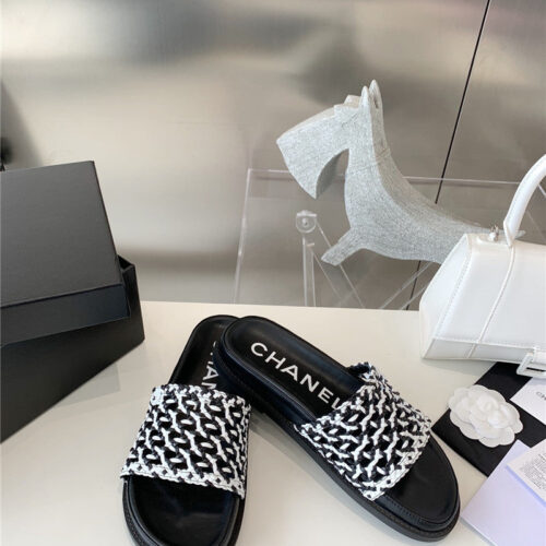 High Quality Luxury Chanel Woven Slippers product detail