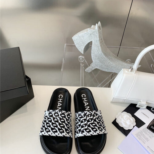 High Quality Luxury Chanel Woven Slippers product detail