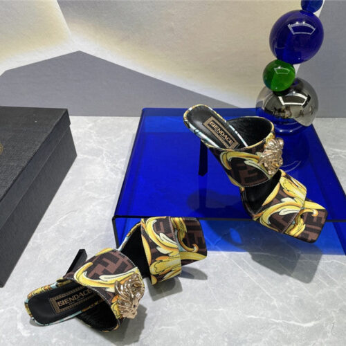 High Quality Luxury Versace Fendi High Heel Slippers product detail