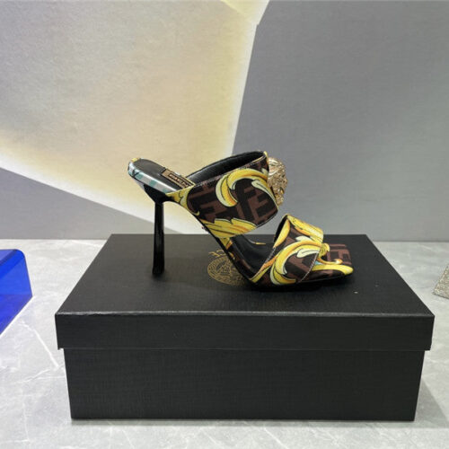 High Quality Luxury Versace Fendi High Heel Slippers product detail