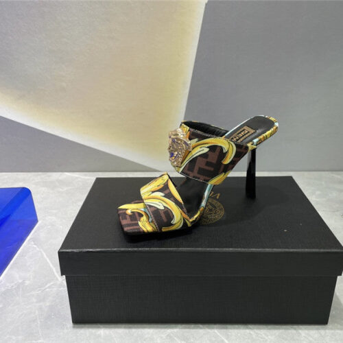 High Quality Luxury Versace Fendi High Heel Slippers product detail
