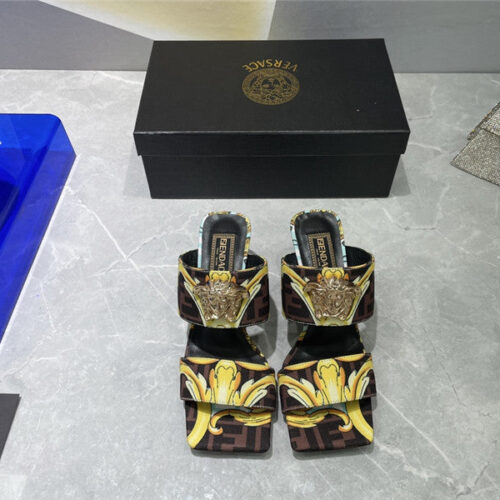 High Quality Luxury Versace Fendi High Heel Slippers – Style 97875 alternate view