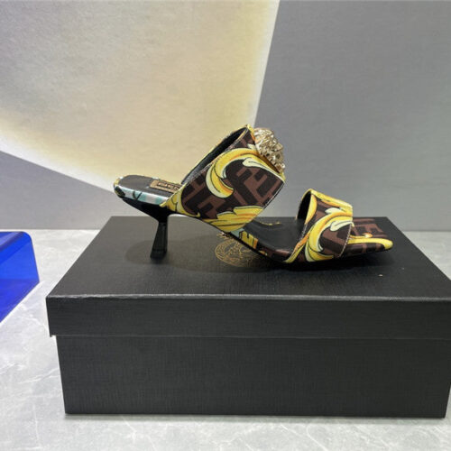 High Quality Luxury Versace Fendi High Heel Slippers – Style 97875 product detail