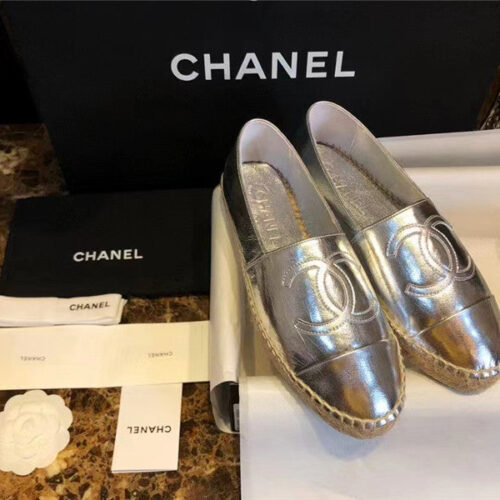 High Quality Luxury Chanel Metal Silver Casual Shoes