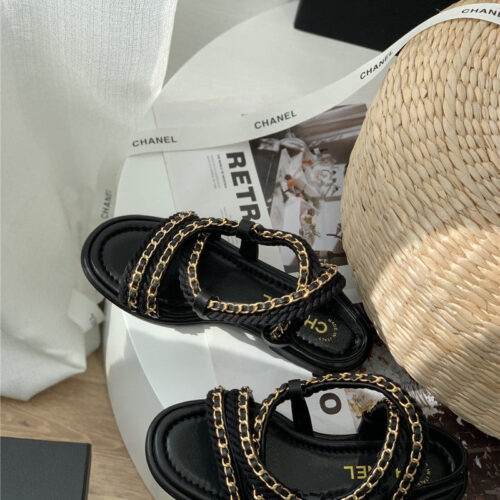High Quality Luxury Chanel Braided Chain Sandals product detail