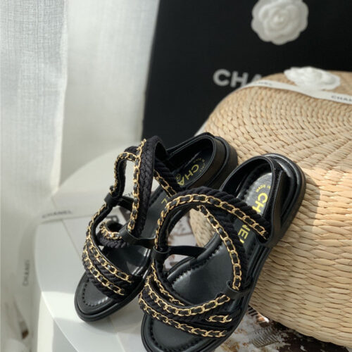 High Quality Luxury Chanel Braided Chain Sandals product detail