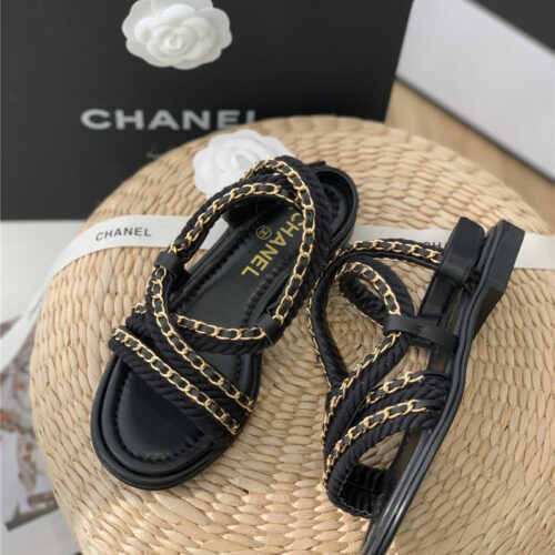 High Quality Luxury Chanel Braided Chain Sandals product detail