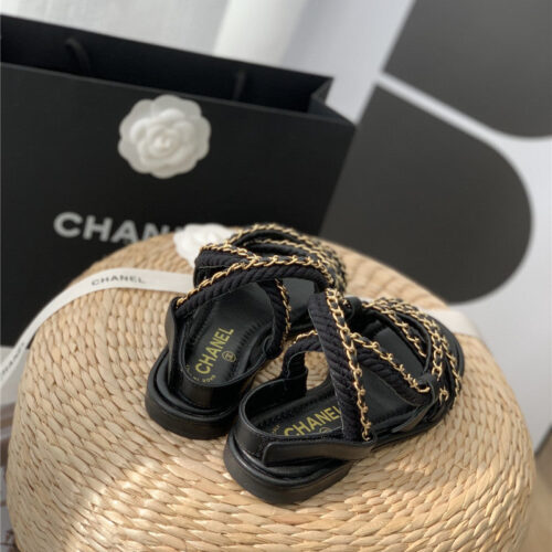 High Quality Luxury Chanel Braided Chain Sandals product detail