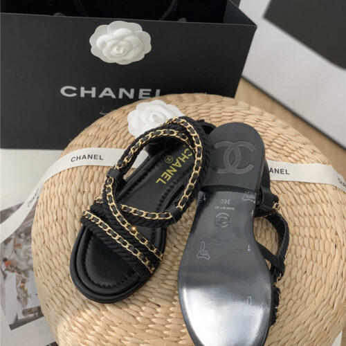 High Quality Luxury Chanel Braided Chain Sandals product detail