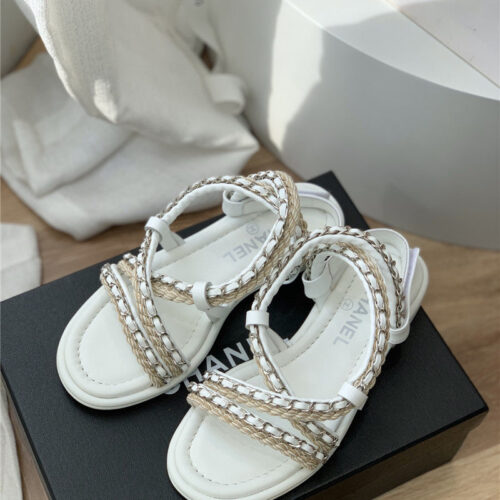 High Quality Luxury Chanel Braided Chain Sandals – Style 79238