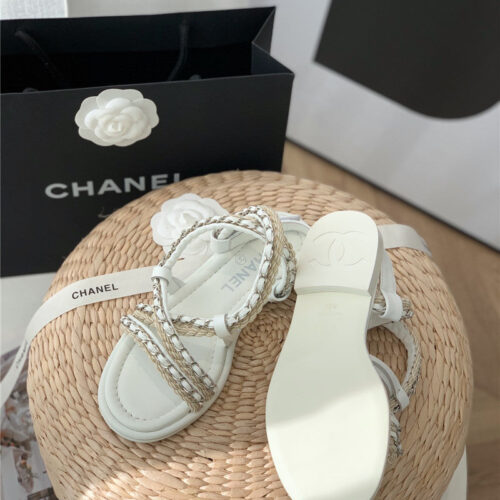 High Quality Luxury Chanel Braided Chain Sandals – Style 79238 product detail