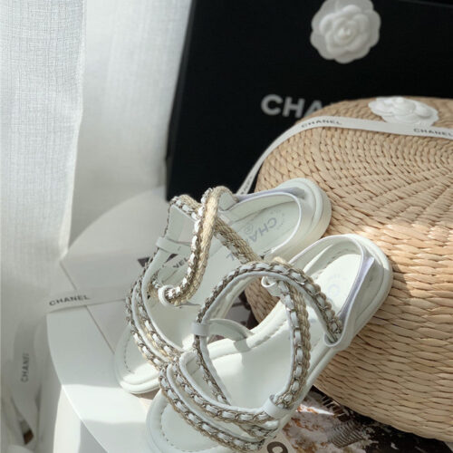High Quality Luxury Chanel Braided Chain Sandals – Style 79238 product detail
