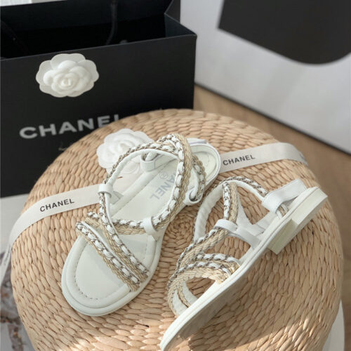 High Quality Luxury Chanel Braided Chain Sandals – Style 79238 alternate view