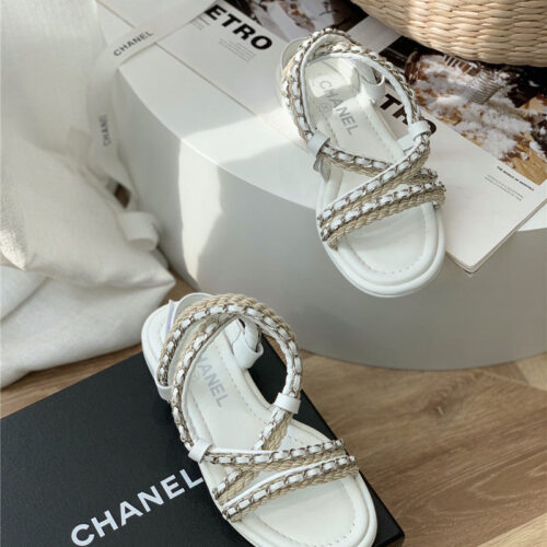 High Quality Luxury Chanel Braided Chain Sandals – Style 79238 product detail