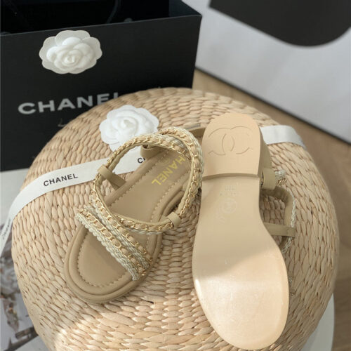 High Quality Luxury Chanel Braided Chain Sandals – Style 77542 product detail