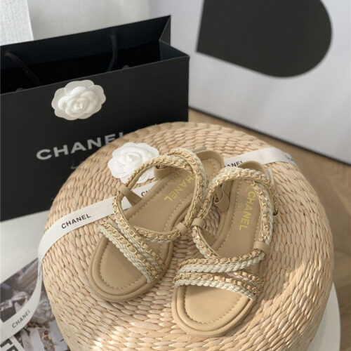 High Quality Luxury Chanel Braided Chain Sandals – Style 77542 product detail