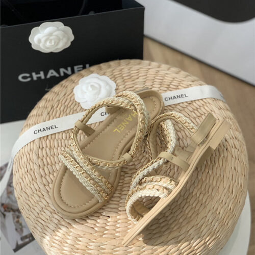 High Quality Luxury Chanel Braided Chain Sandals – Style 77542 alternate view
