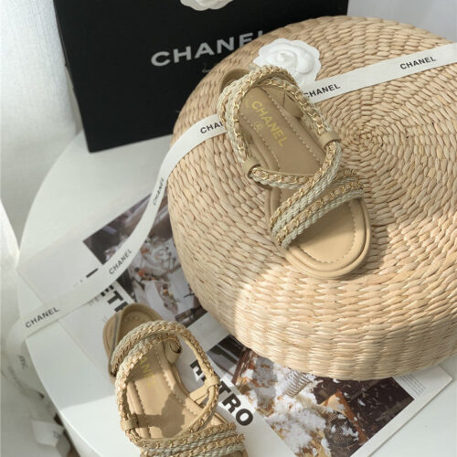 High Quality Luxury Chanel Braided Chain Sandals – Style 77542 product detail