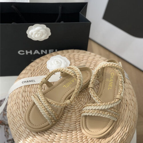 High Quality Luxury Chanel Braided Chain Sandals – Style 77542 product detail