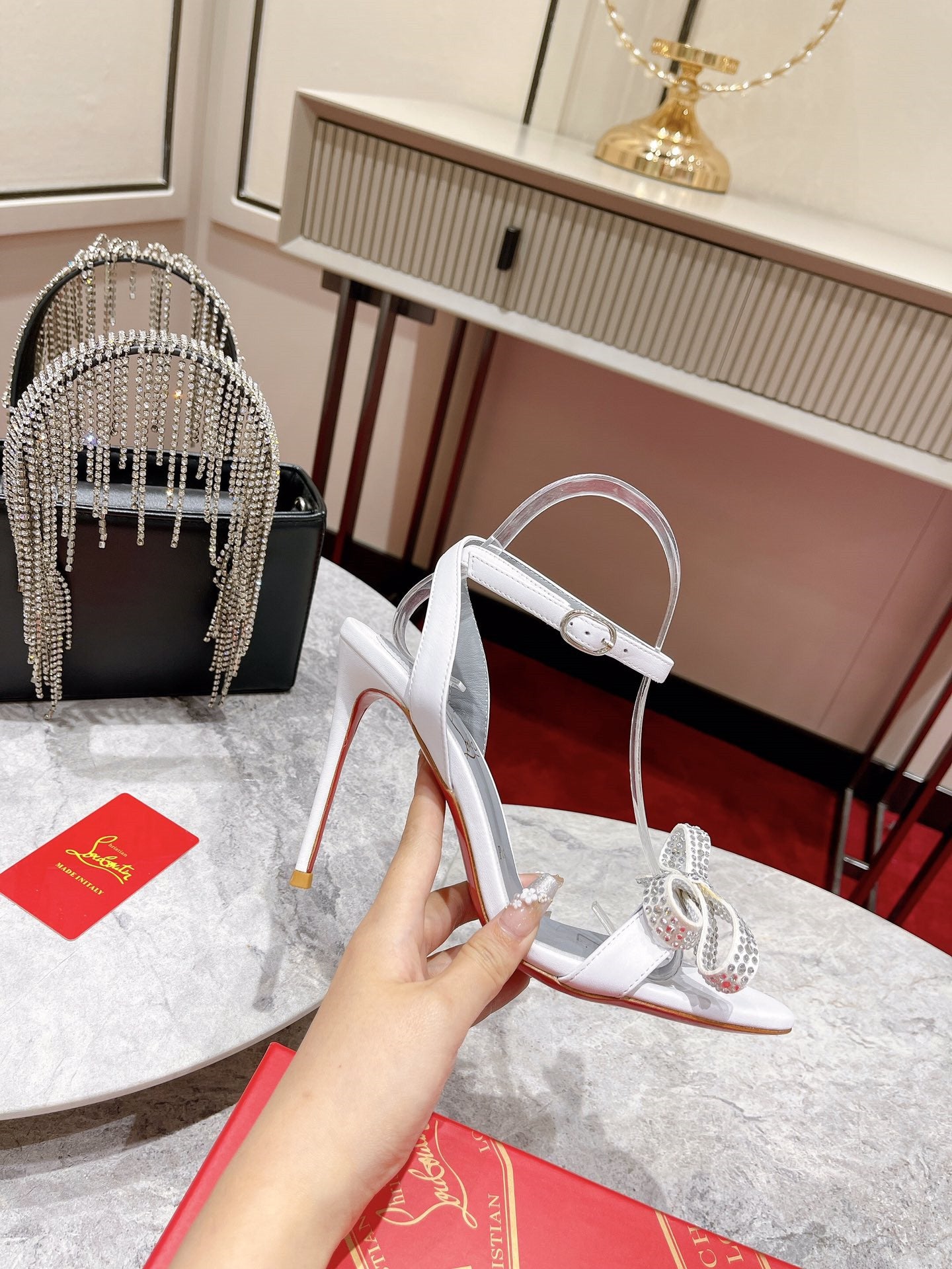 High Quality Luxury Christian Louboutin Strappy Bow Sandals product detail
