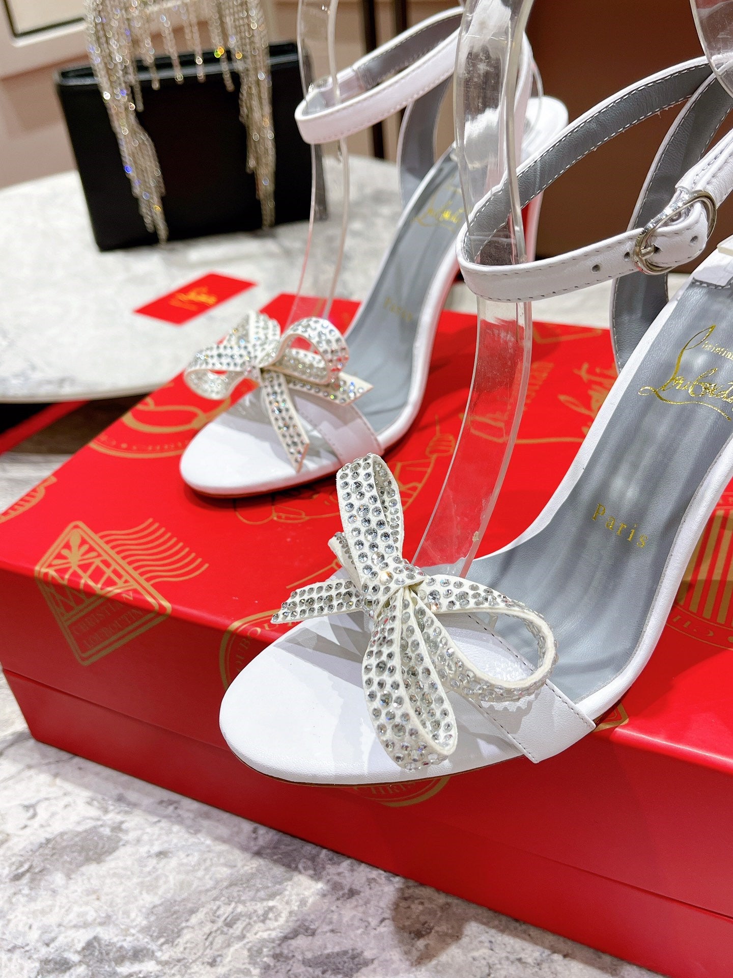 High Quality Luxury Christian Louboutin Strappy Bow Sandals product detail