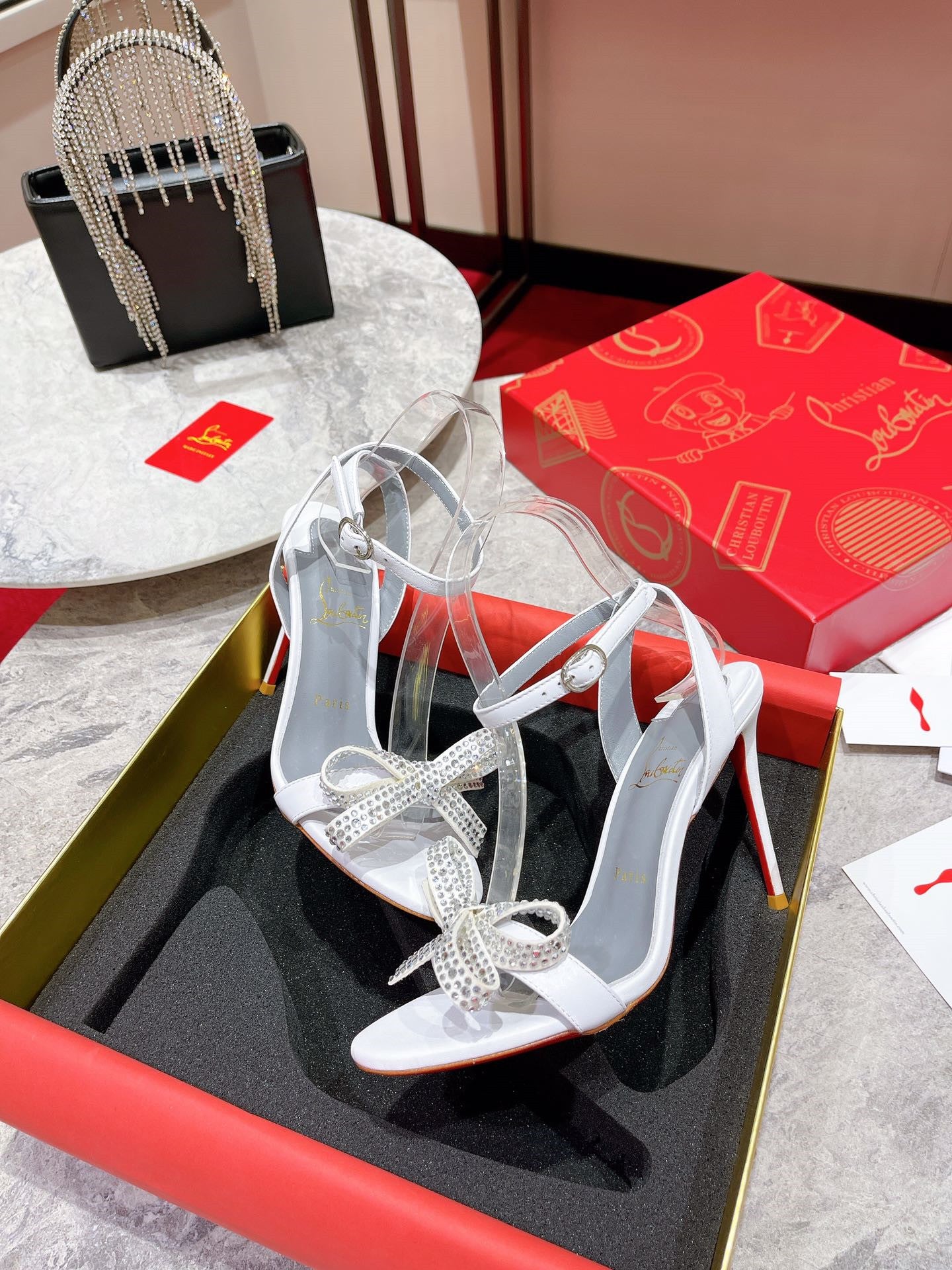 High Quality Luxury Christian Louboutin Strappy Bow Sandals product detail