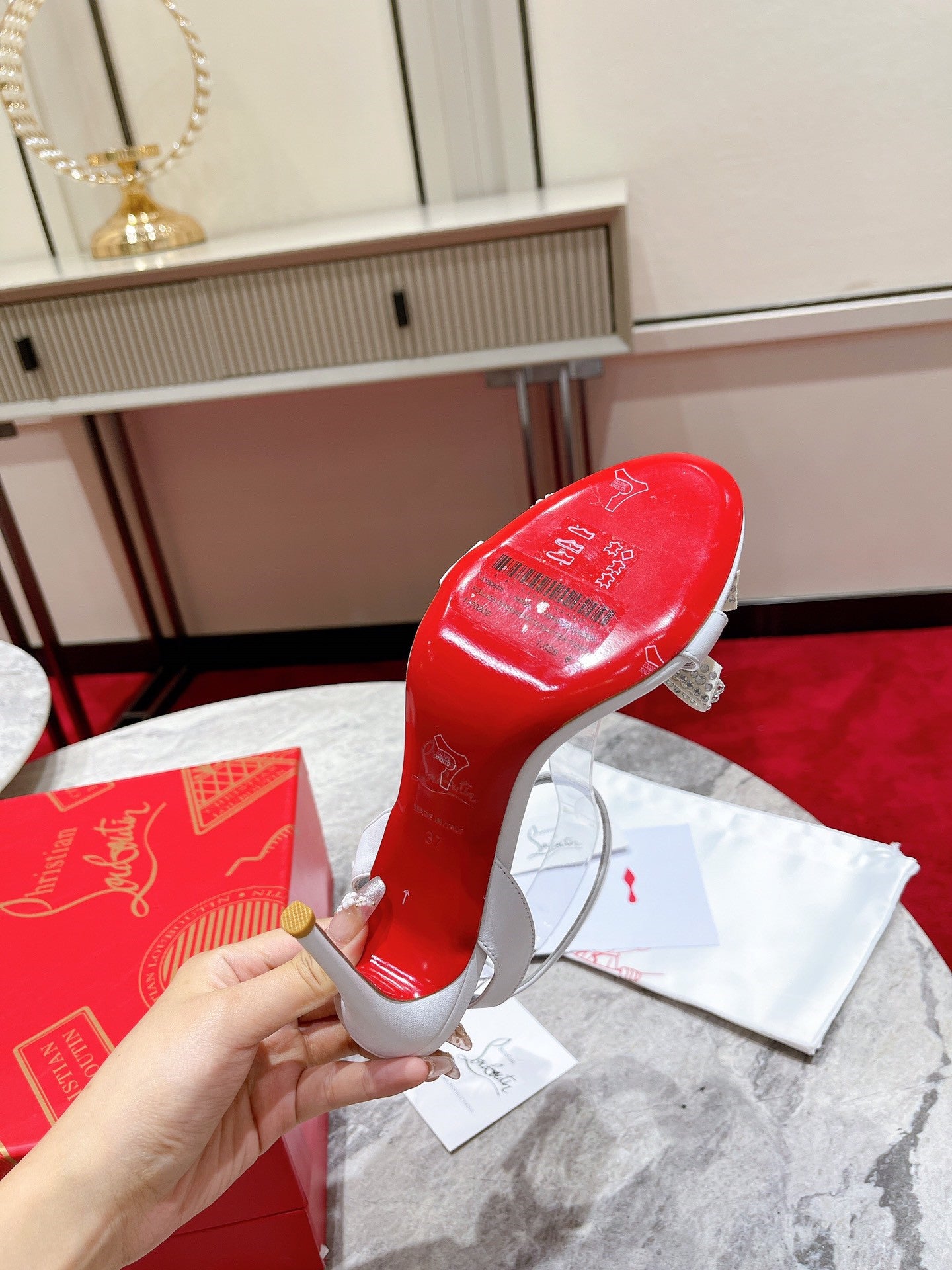 High Quality Luxury Christian Louboutin Strappy Bow Sandals product detail