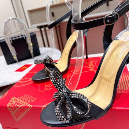 High Quality Luxury Christian Louboutin Strappy Bow Sandals – Style 00948 product detail